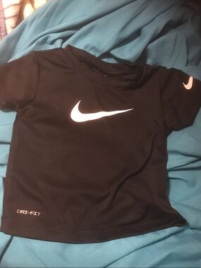 Nike Black Short Sleeve Dri-FIT Tee with White Swoosh